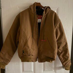 Dickies FR brown duck canvas workwear insulated coat Cat 4